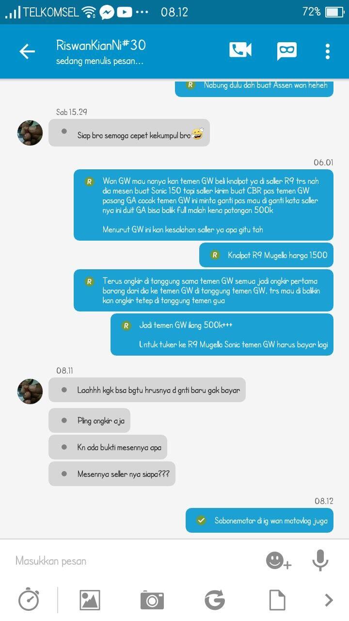 Klarifikasi Salah Kirim Knalpot Sabone Motor
