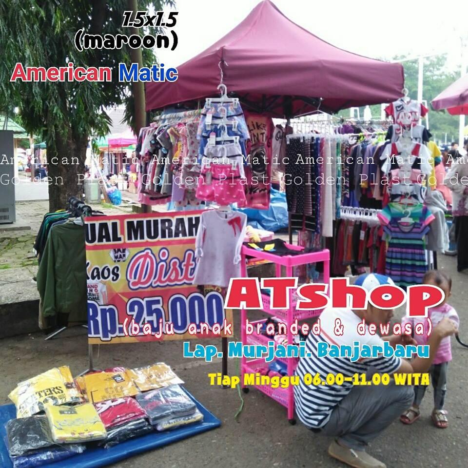 JUAL Tenda Lipat American Matic besi hitam 2x2, 2x3, 3x4, 3x6