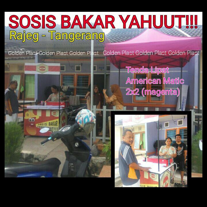 JUAL Tenda Lipat American Matic besi hitam 2x2, 2x3, 3x4, 3x6