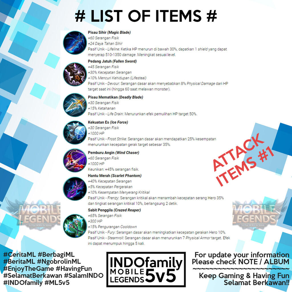 Buat kamu yg suka ML yuk gabung #INDOfamilyML5v5