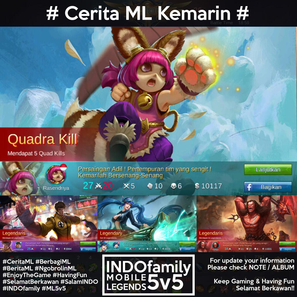 Buat kamu yg suka ML yuk gabung #INDOfamilyML5v5