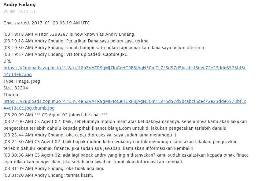 Blanja.com Tidak Mampu Melakukan Pencairan Dana