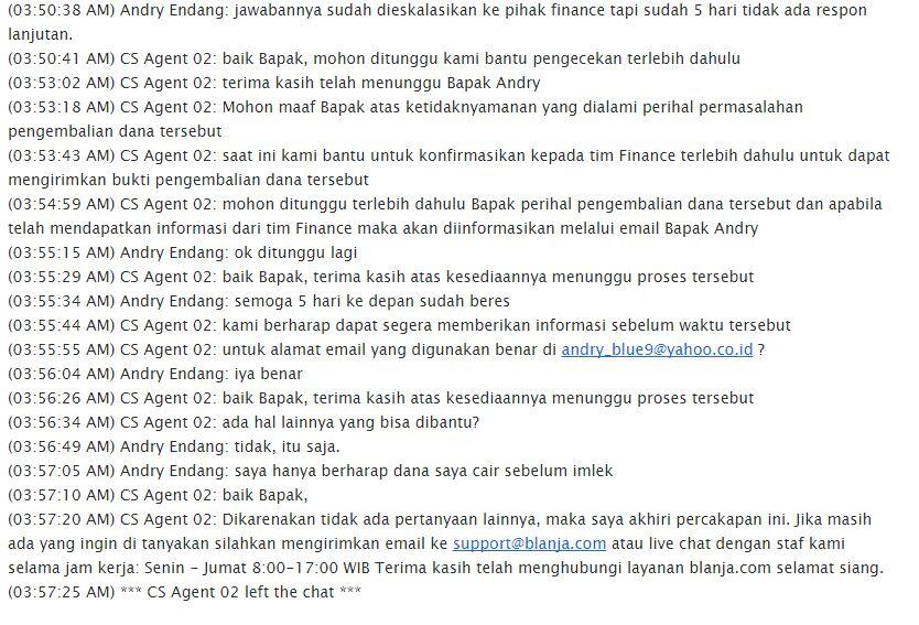Blanja.com Tidak Mampu Melakukan Pencairan Dana