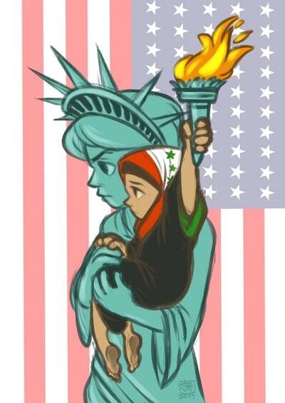 Protes Trump, Ribuan Orang Tunjukkan Solidaritas Lewat Gambar