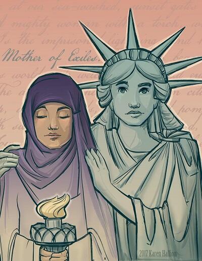 Protes Trump, Ribuan Orang Tunjukkan Solidaritas Lewat Gambar