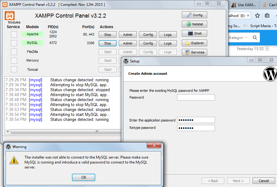 (XAMPP) Modul Wordpress tidak bisa di install via bitnami