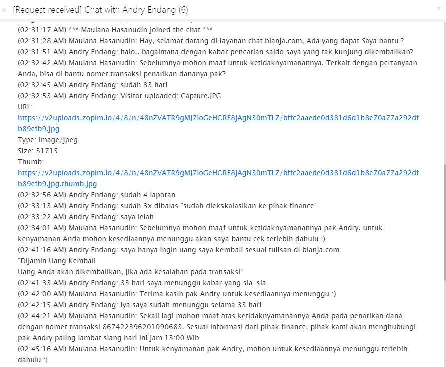 Blanja.com Tidak Mampu Melakukan Pencairan Dana