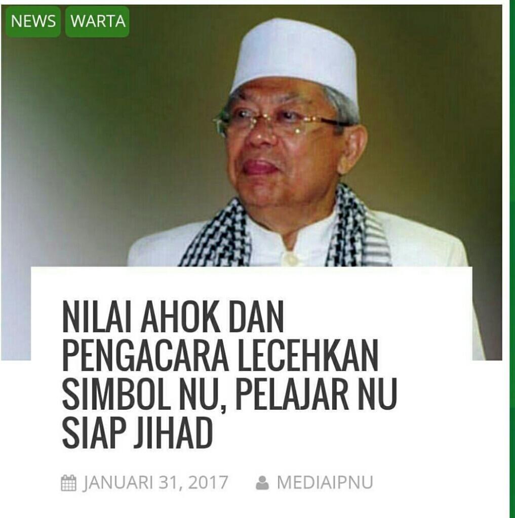 Ahok disarankan minta maaf pada Maruf Amin agar NU tidak makin marah