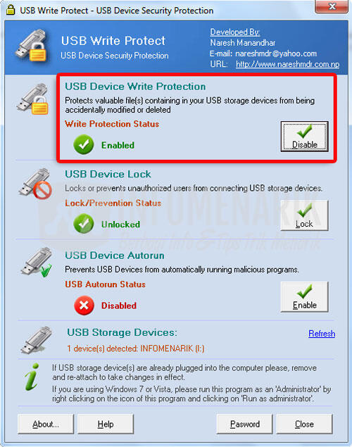 Kurang Dari 25 Detik Bisa Memperbaiki Flashdisk Write Protected Dengan Software