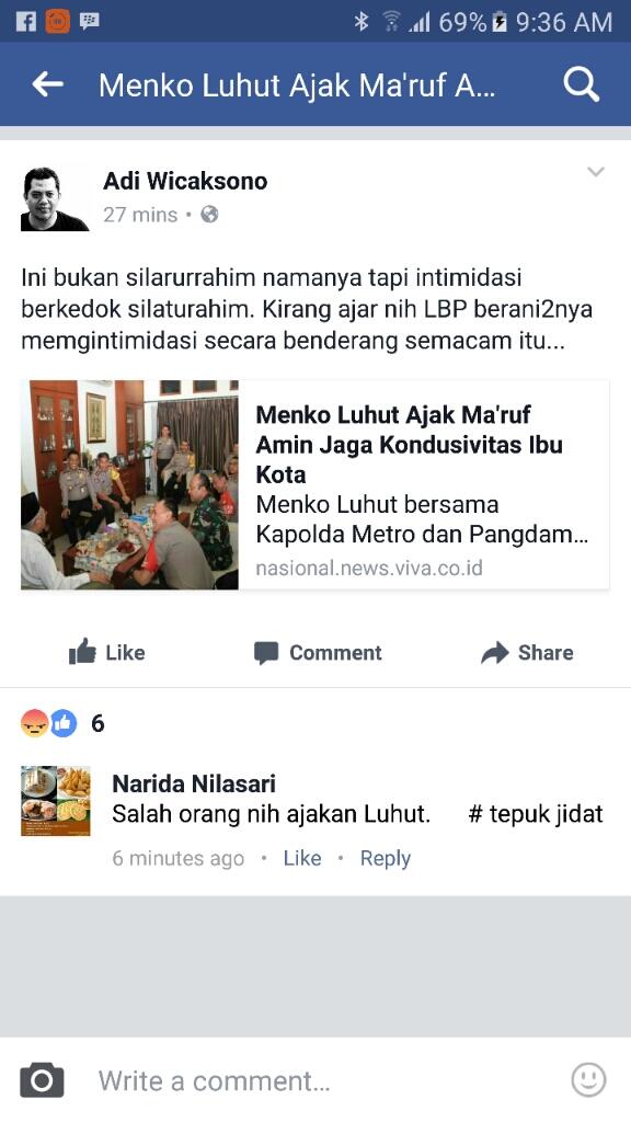 Menko Luhut Ajak Ma'ruf Amin Jaga Kondusivitas Ibu Kota