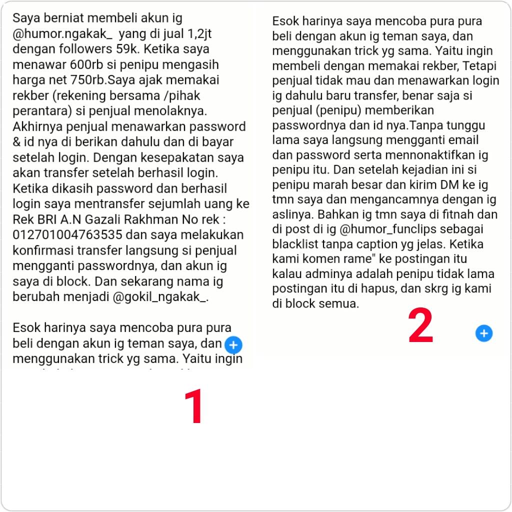 PENIPUAN berkedok JUAL Akun instagram, HATI HATI Sudah banyak Jatuh korban.