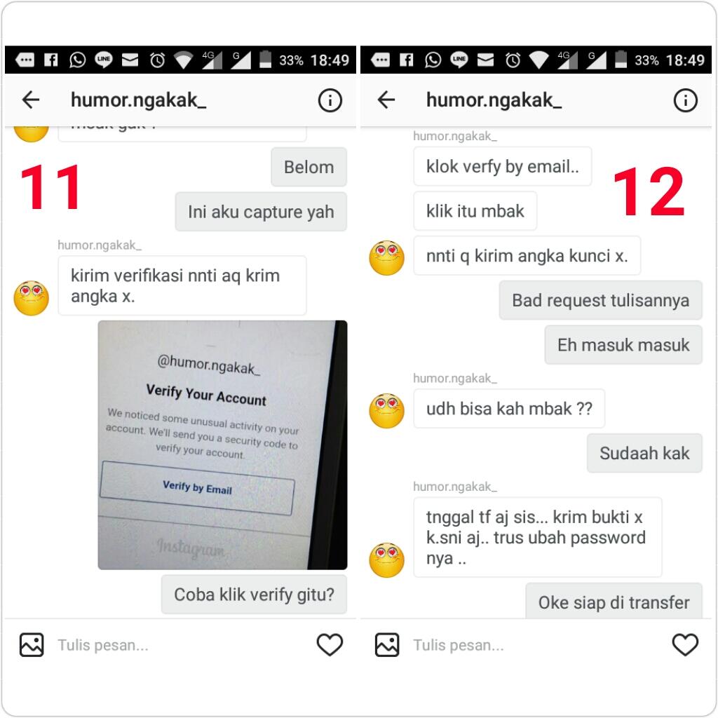 PENIPUAN berkedok JUAL Akun instagram, HATI HATI Sudah banyak Jatuh korban.