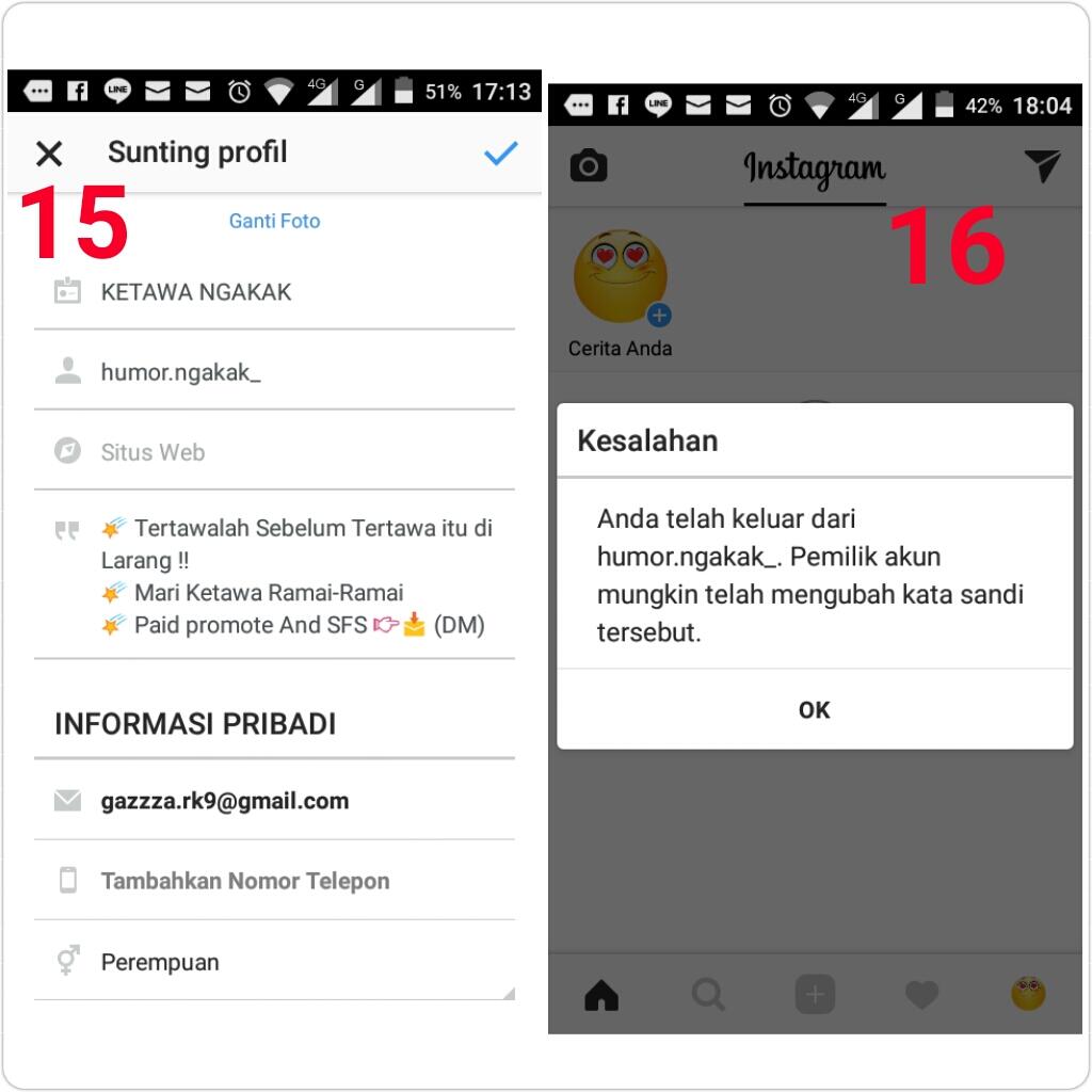 PENIPUAN berkedok JUAL Akun instagram, HATI HATI Sudah banyak Jatuh korban.