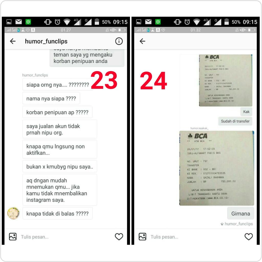 PENIPUAN berkedok JUAL Akun instagram, HATI HATI Sudah banyak Jatuh korban.