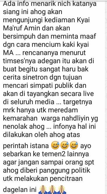 34 Pimpinan MUI Tak Rela Ahok Temui Kiai Ma'ruf Amin