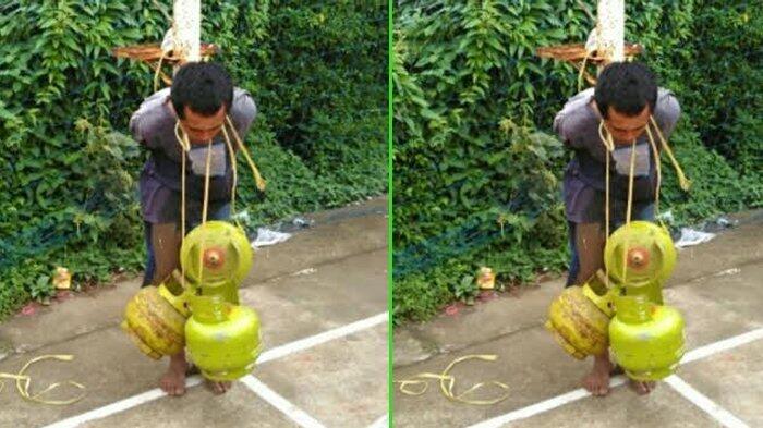 Begini Cara Warga Menghukum Pencuri Tabung Gas yang Bikin Ngakak