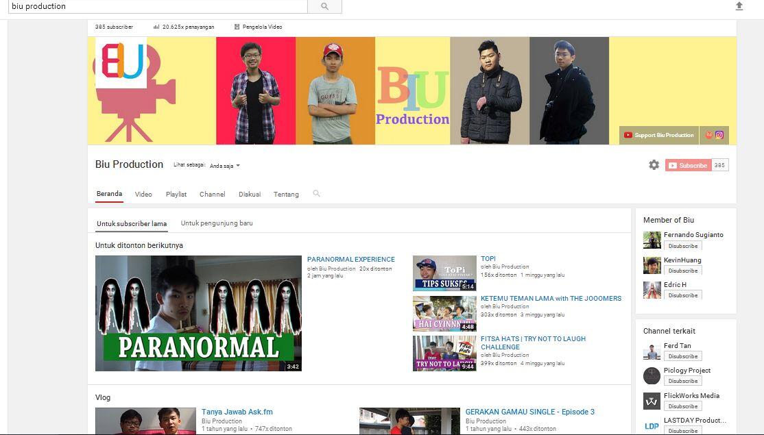 Perkenalan tentang Channel Youtube