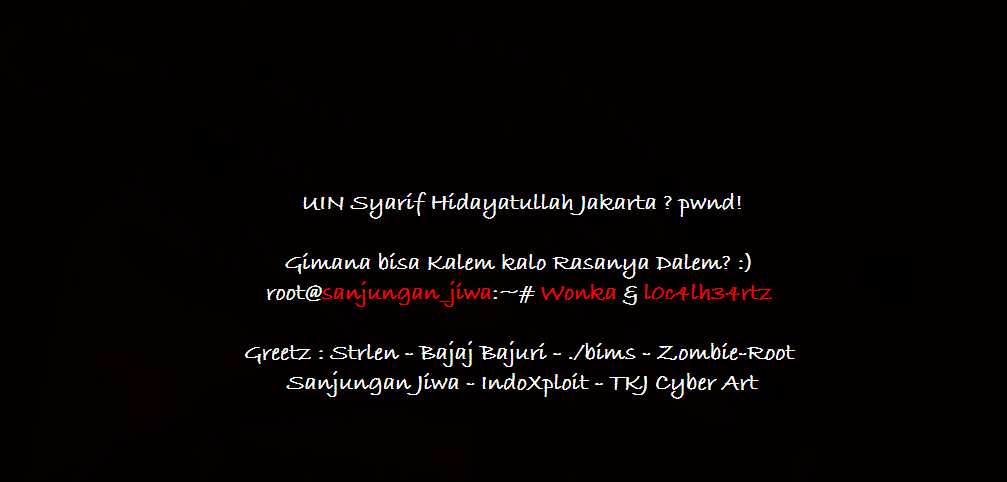 Hacker ini Retas 85 subdomain UIN Syarif Hidayatullah Jakarta