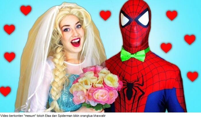 Parah! Video ''Mesum'' Tokoh Elsa dan Spiderman di Youtube Ditujukan untuk Anak-anak