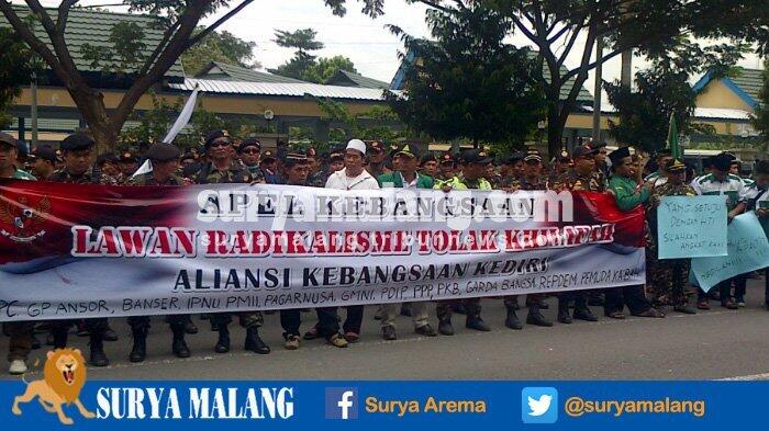 Aksi Damai Bela Pancasila di Kediri Minta Pembubaran Ormas Keagamaan Anti Pancasila