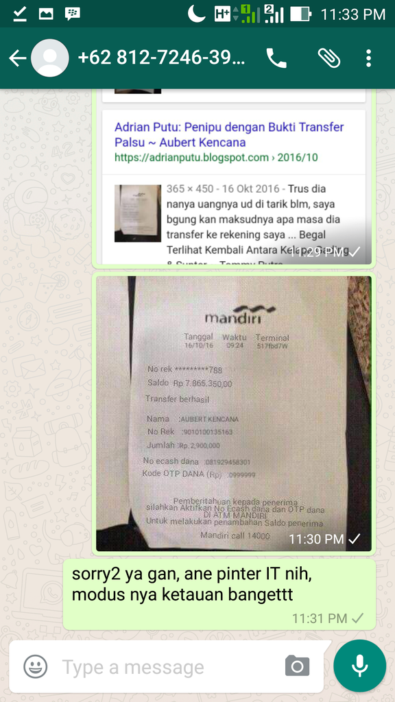 TOLONG ANE GAN, BUYER/PENIPU KIRIM BUKTI TRANSFER PALSU