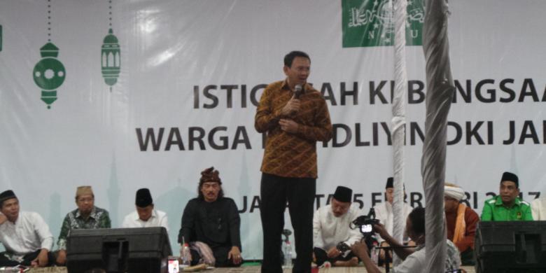 Hadiri Istigosah Nahdliyin Jakarta, Ahok Diserbu Ibu-ibu
