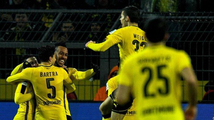 Berkat Aubameyang, Borussia Dortmund Hentikan Tren Positif Leipzig