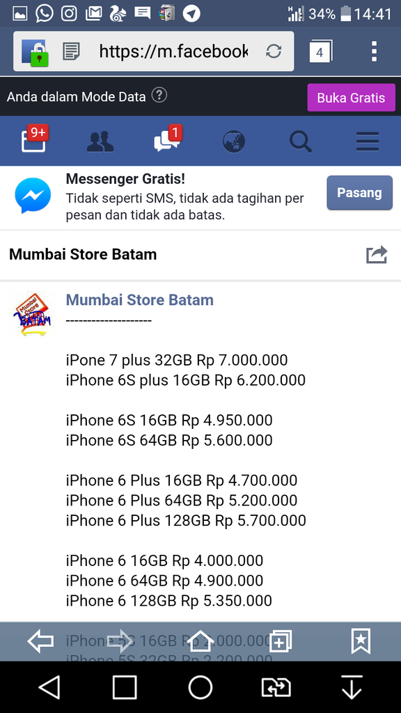 MUMBAI STORE BATAM FIX PENIPU FACEBOOK