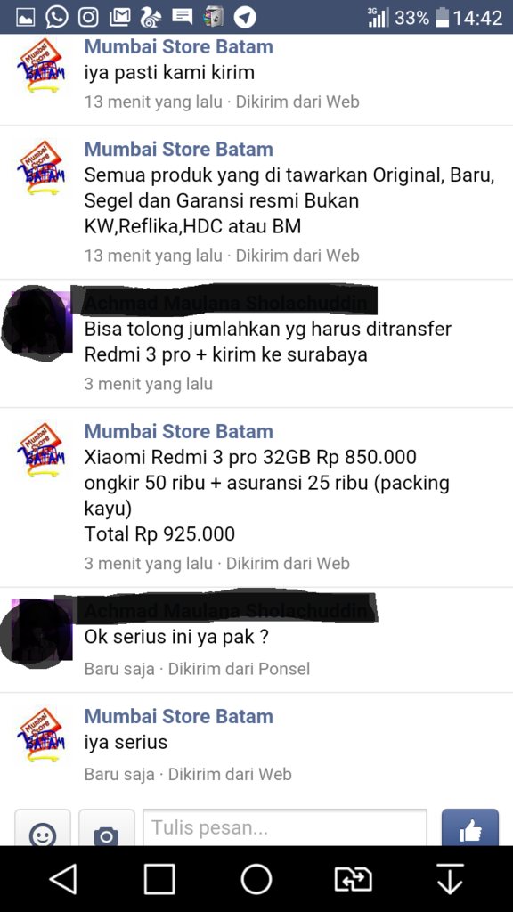 MUMBAI STORE BATAM FIX PENIPU FACEBOOK