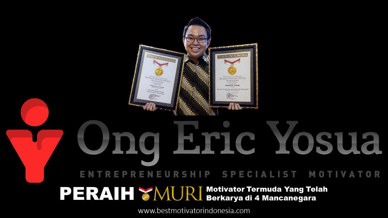 Bermula dari Kaskus kini jadi Best Motivator Indonesia Peraih 2 MURI, Ong Eric Yosua