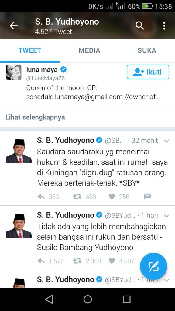 SBY MINTA KEADILAN DI TWITTER