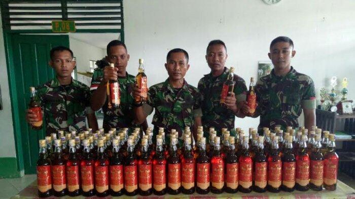 TNI yang Bertugas di Perbatasan Panen Minuman Keras