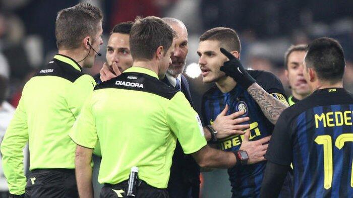 Mauro Icardi Dihukum Larangan Main Dua Laga Karena Tendang Bola Kena Wasit