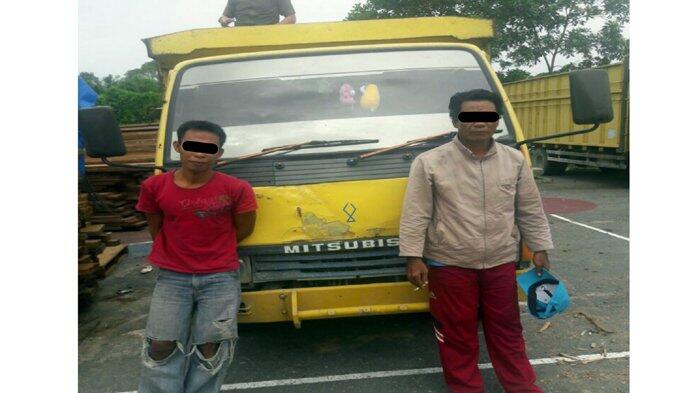 Truk Bermuatan 2,5 Kubik Kayu Olahan Disita saat Melintas di Desa Kampung Baru
