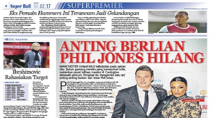 Anting Berlian Phil Jones Hilang