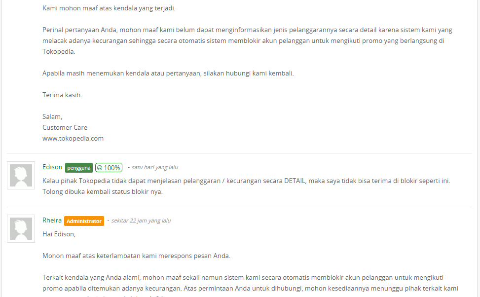 SURAT TERBUKA UNTUK TOKOPEDIA - BLOKIR PROMO