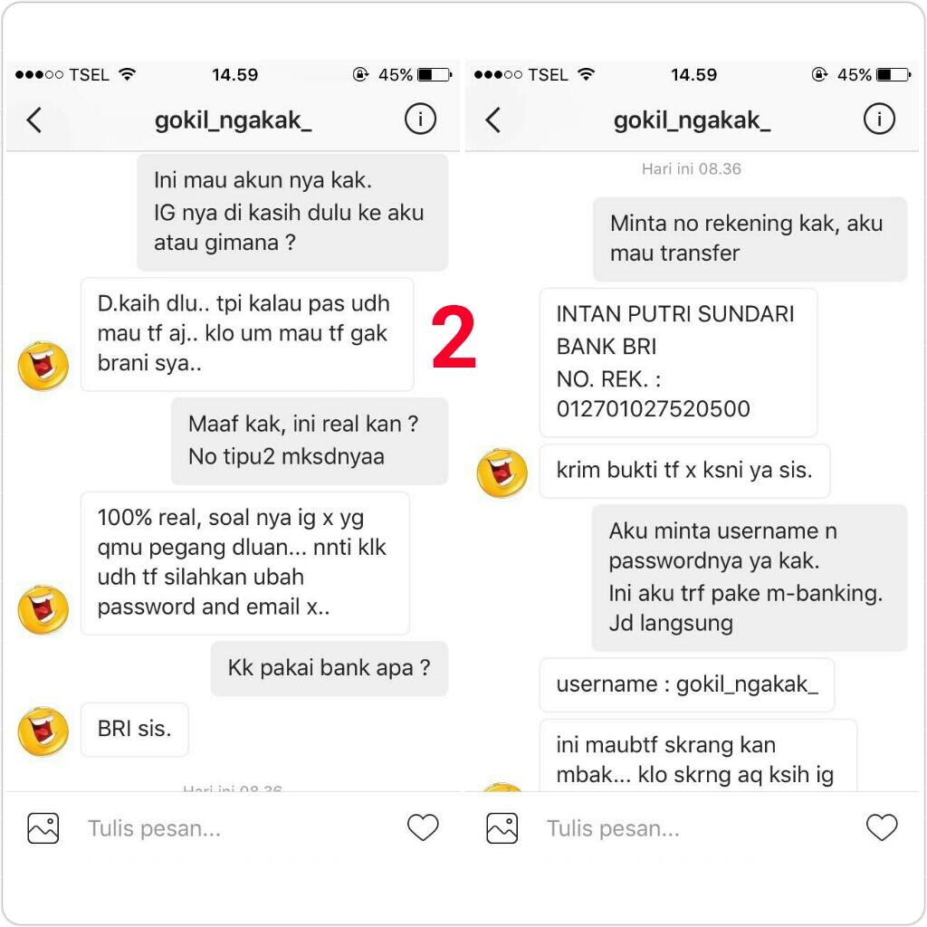 (HOT) (UPDATE) PENIPUAN JUAL AKUN IG, TERSANGKA ORG KALIMANTAN SELATAN