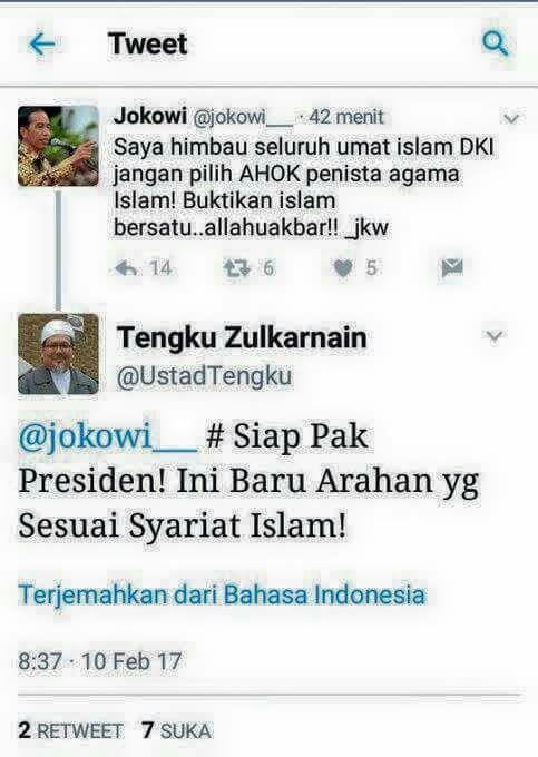 Jokowi : Semua Main Media Sosial, Ada Yang Doyan Nge-Tweet (Tengku Zulkarnae Edition)