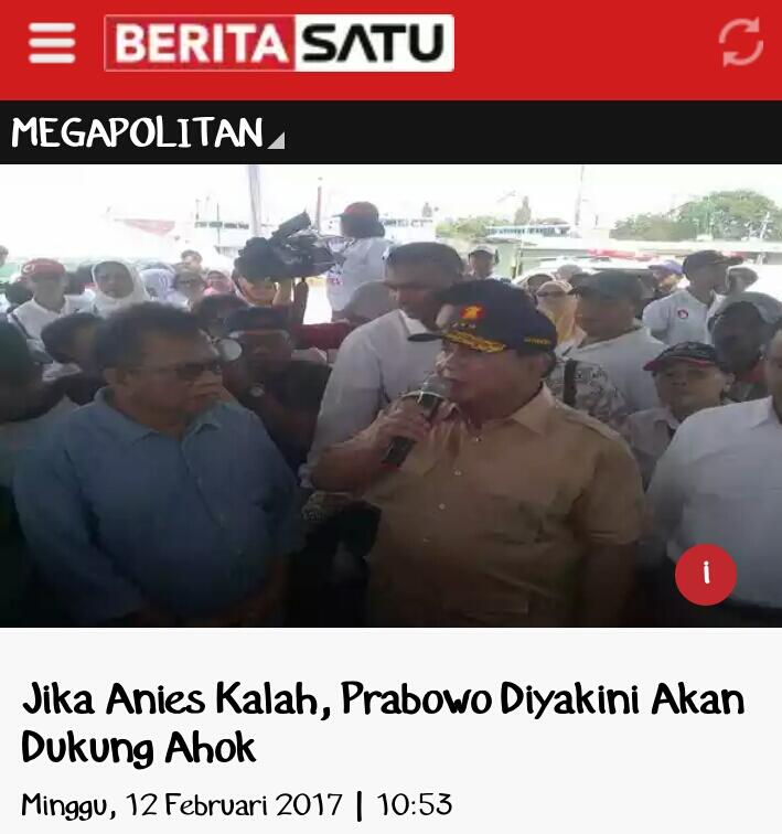 Jika Anies Kalah, Prabowo Diyakini Akan Dukung Ahok