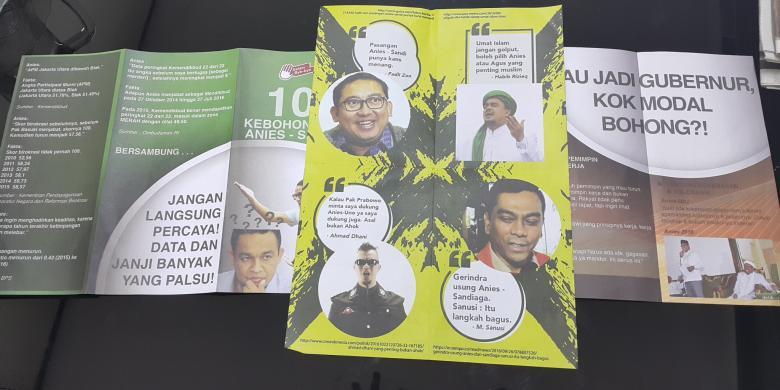 Brosur Kampanye Hitam di Jakbar Sama dengan di Jaktim dan Jakut