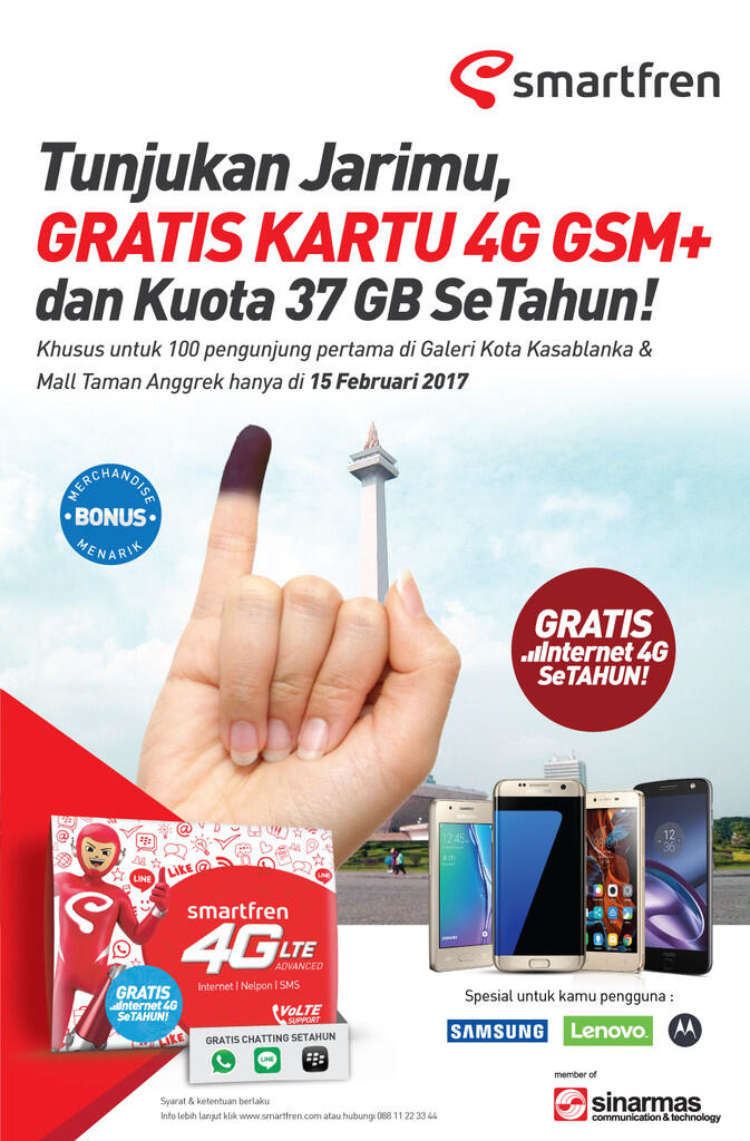 Dukung pilkada Smartfren bagi-bagi kuota gratis lho gans!