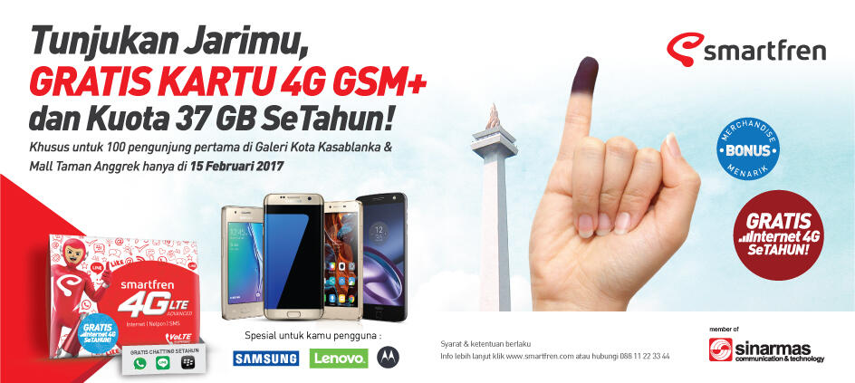 Dukung pilkada Smartfren bagi-bagi kuota gratis lho gans!