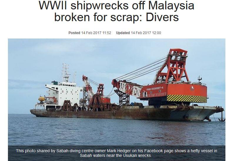 WWII shipwrecks off Malaysia broken for scrap: Divers