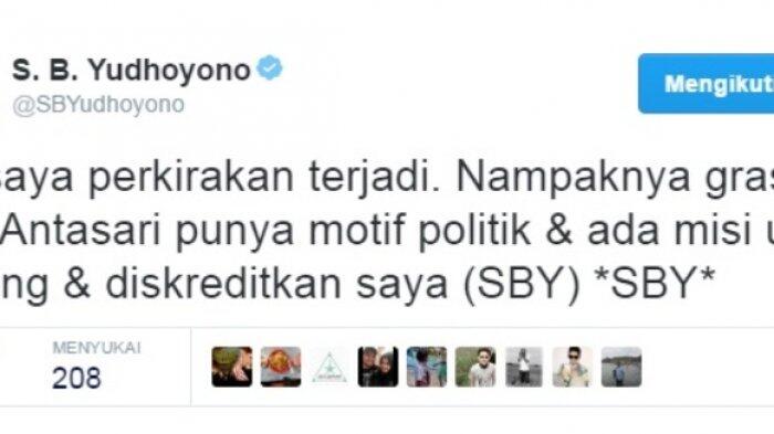 Twitter SBY: Grasi Kepada Antasari Punya Motif Politik dan Ada Misi Serang Saya