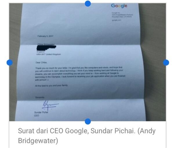 Rasanya Dapet Surat Balasan dari Bos Google ?