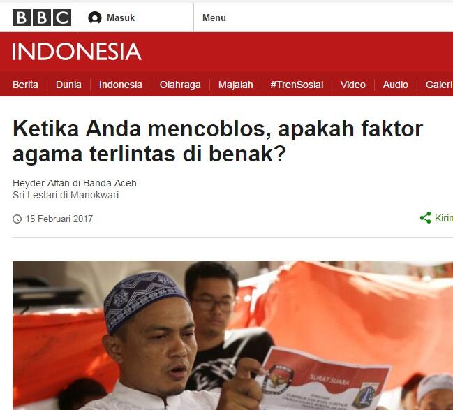 BBC: Ketika Anda mencoblos, apakah faktor agama terlintas di benak?