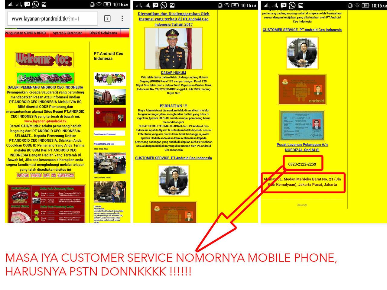 PT ANDROID CEO INDONESIA. HATI2 !! 