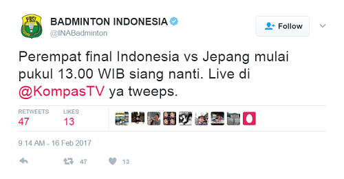 &#91;LIVE UPDATE&#93; QF BAMTC - INDONESIA VS JEPANG