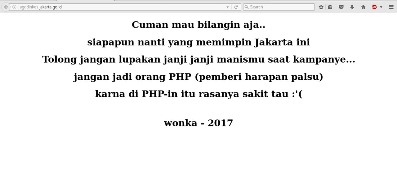 Galau Gara Gara Menjadi Korban PHP, Hacker Retas Subdomain Situs Jakarta