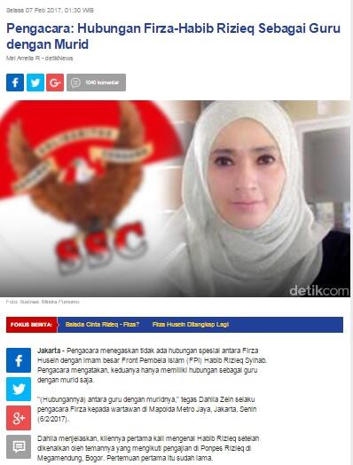 Polisi Perpanjang Masa Penahanan Firza Husein